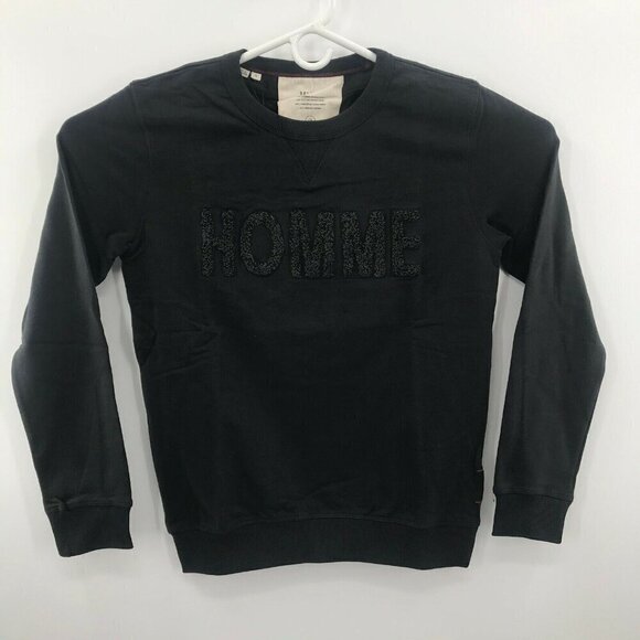 Selected Homme Mens Long Sleeves Comfort Pullover Black Sweatshirt Size Medium - Picture 4 of 7